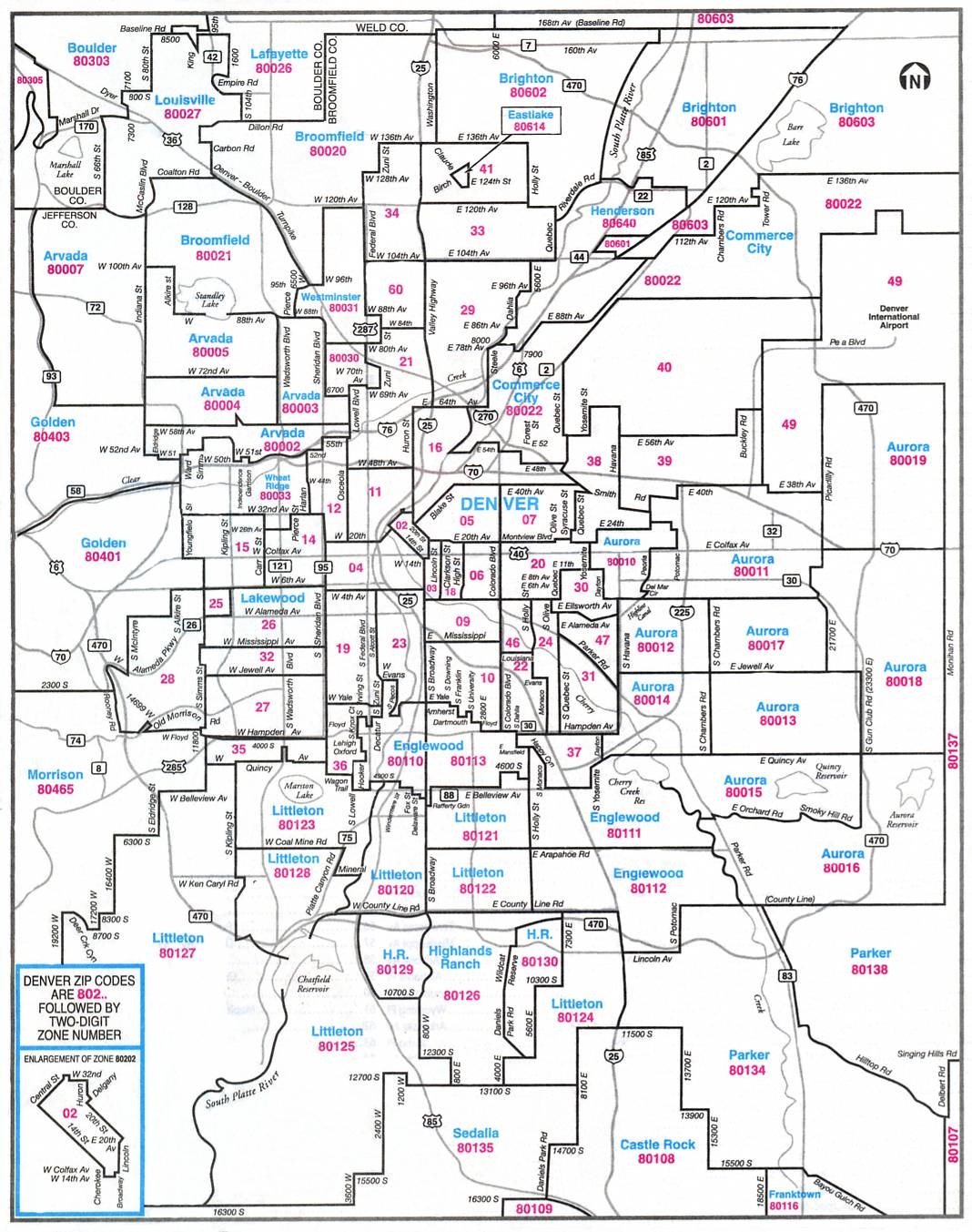 Denver Printable Map