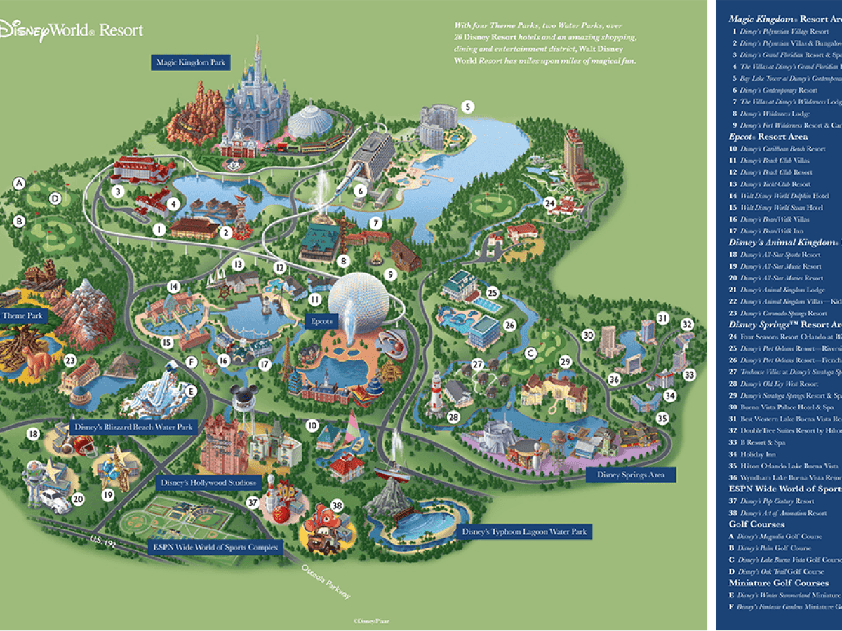 Printable Map Of Disney Springs