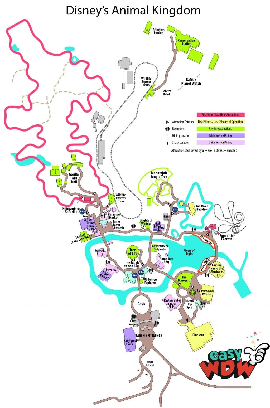 Animal Kingdom Map 2025 Printable