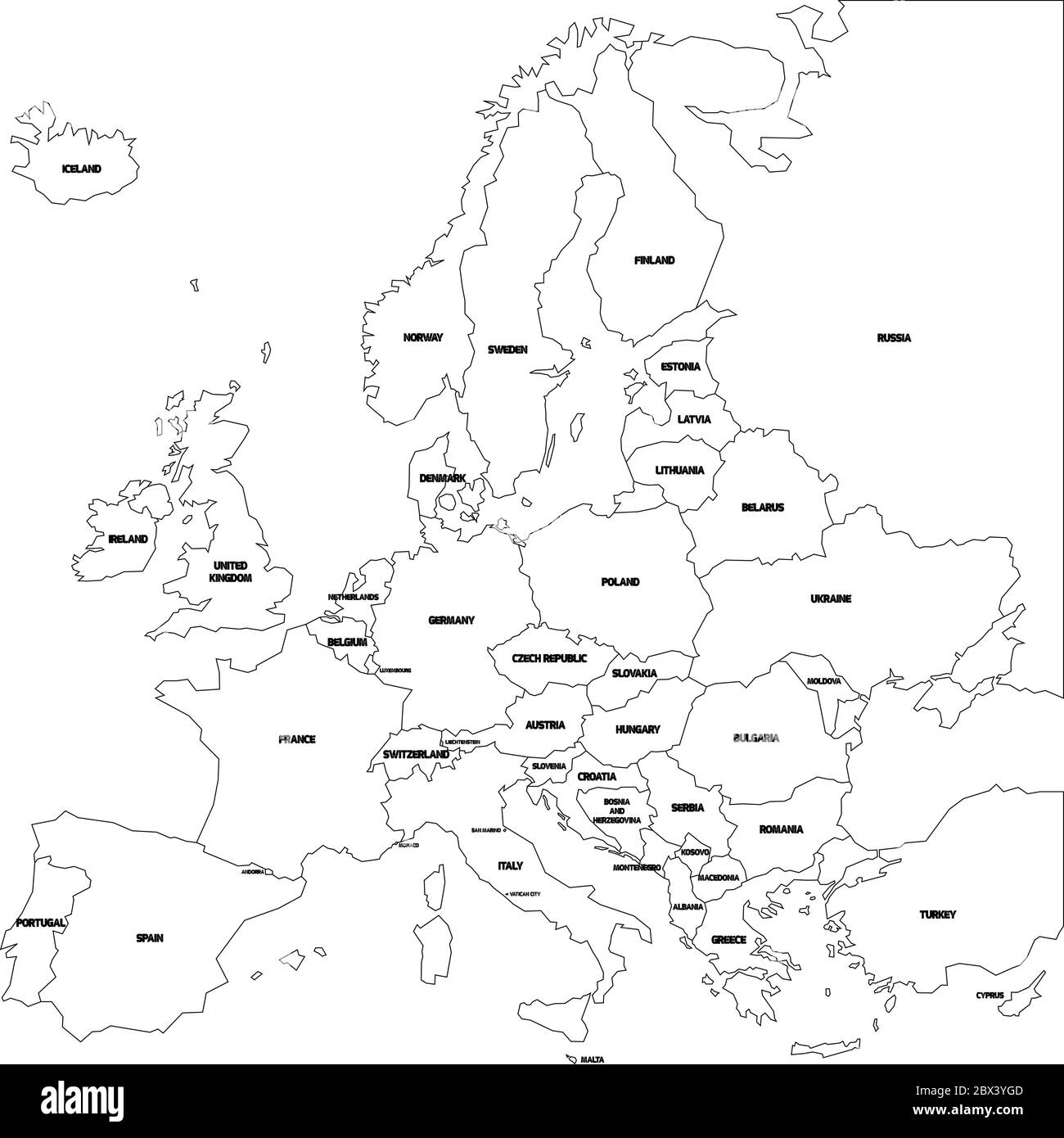 Printable Outline Map Of Europe