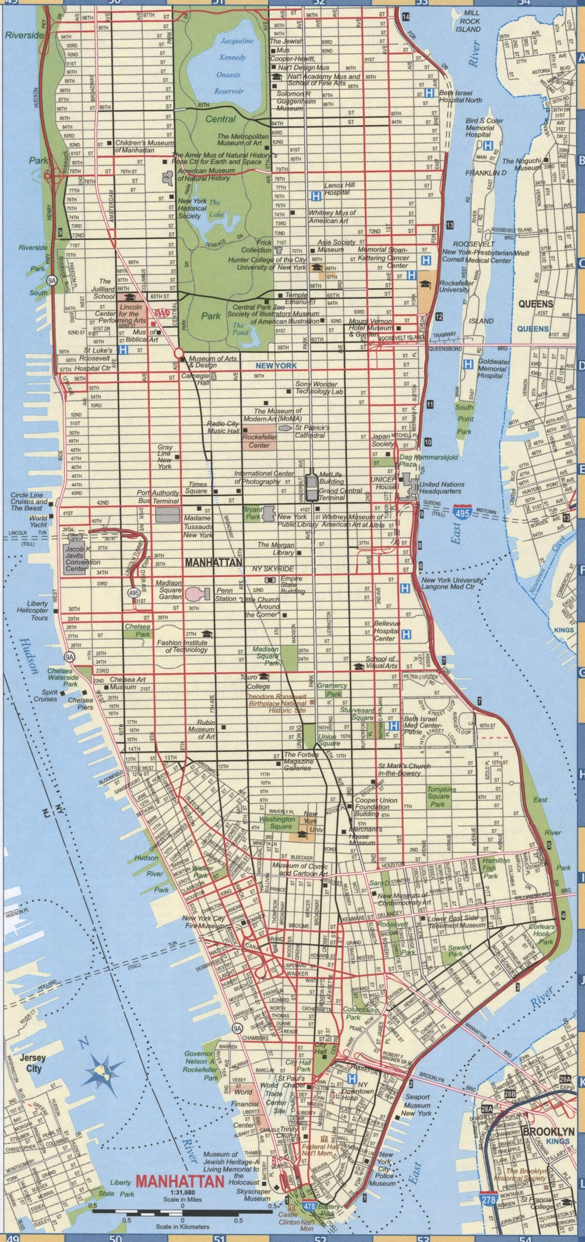 Explore Map Of Manhattan NY Detailed NYC Tourist Maps Streets Worksheets Library