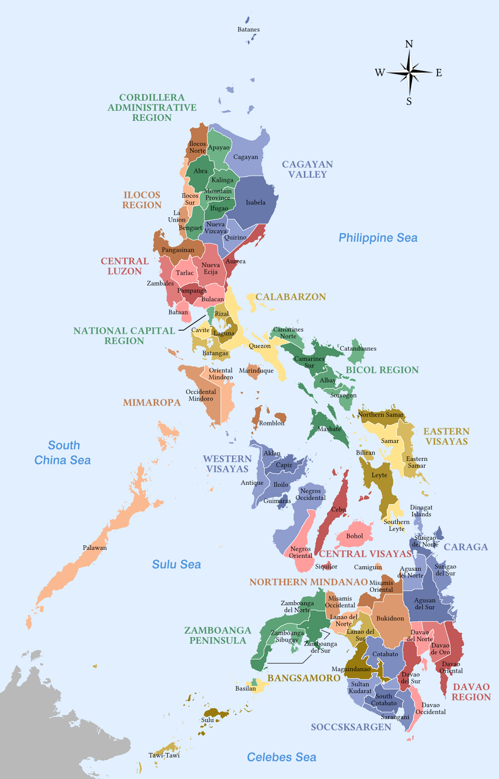 File Labelled Map Of The Philippines Provinces And Regions png Wikimedia Commons