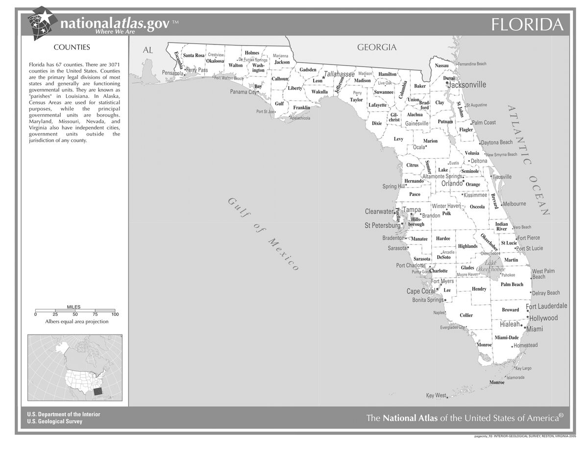 Printable Map Of Florida With Cities