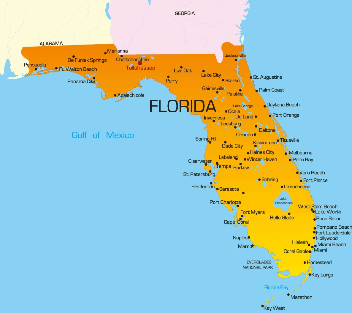 Free Printable Map Of Florida With Cities