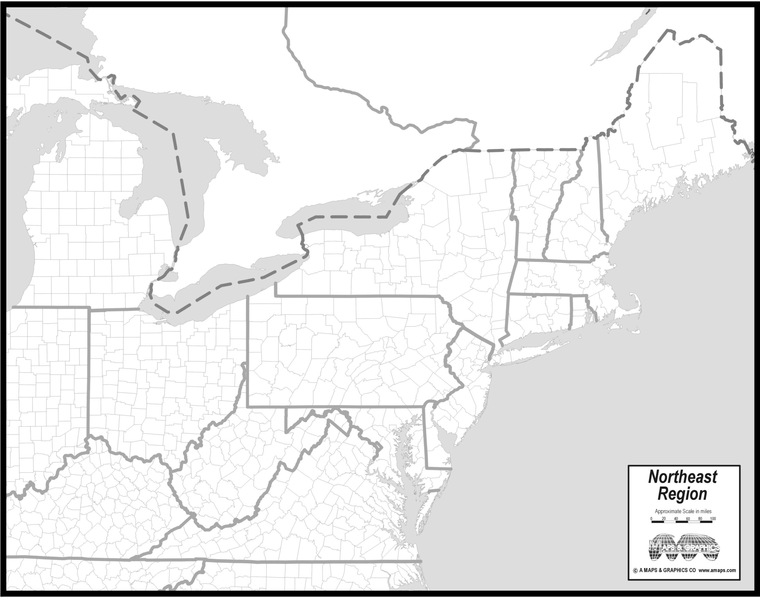 Printable Northeast Region Map