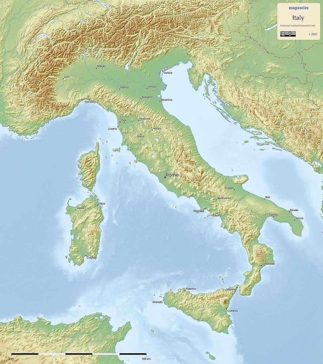 Free Printable Map Of Italy
