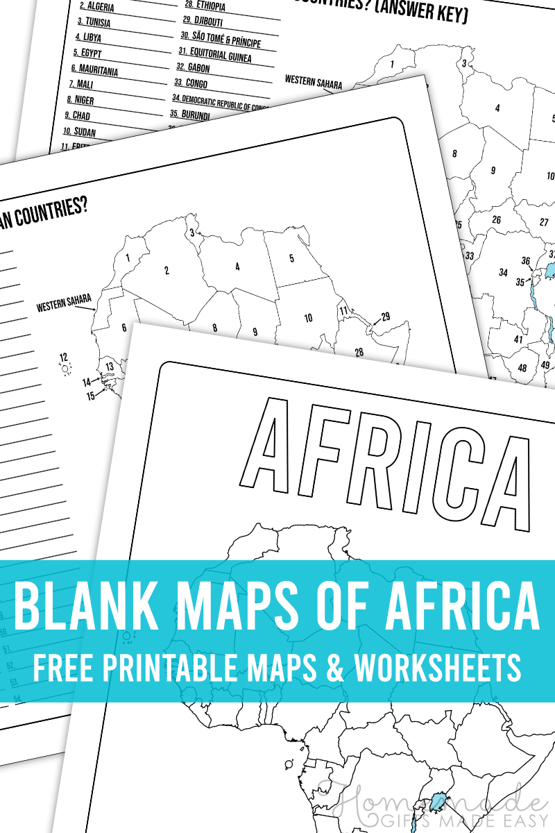 Printable Map Africa
