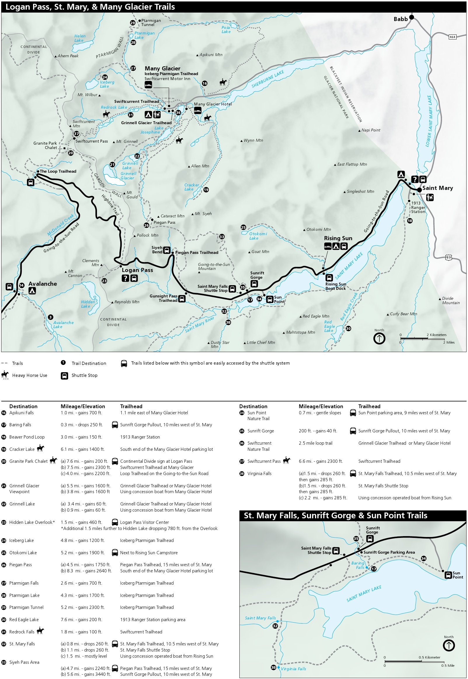 Glacier National Park Map Printable