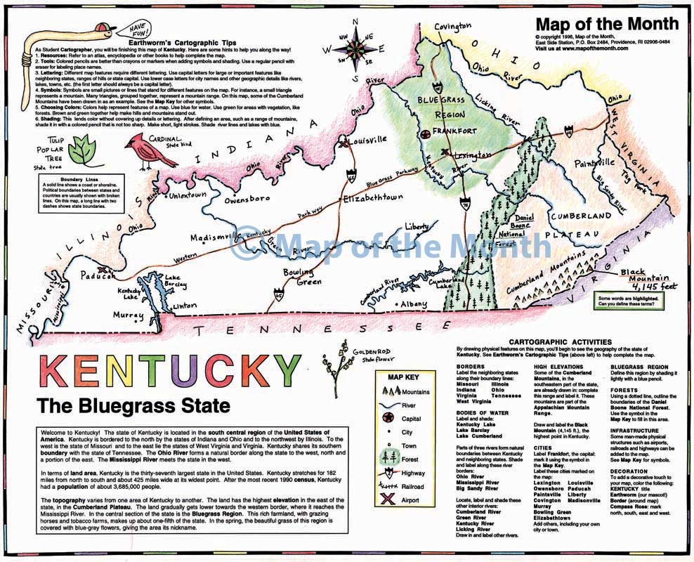 Printable Kentucky Map