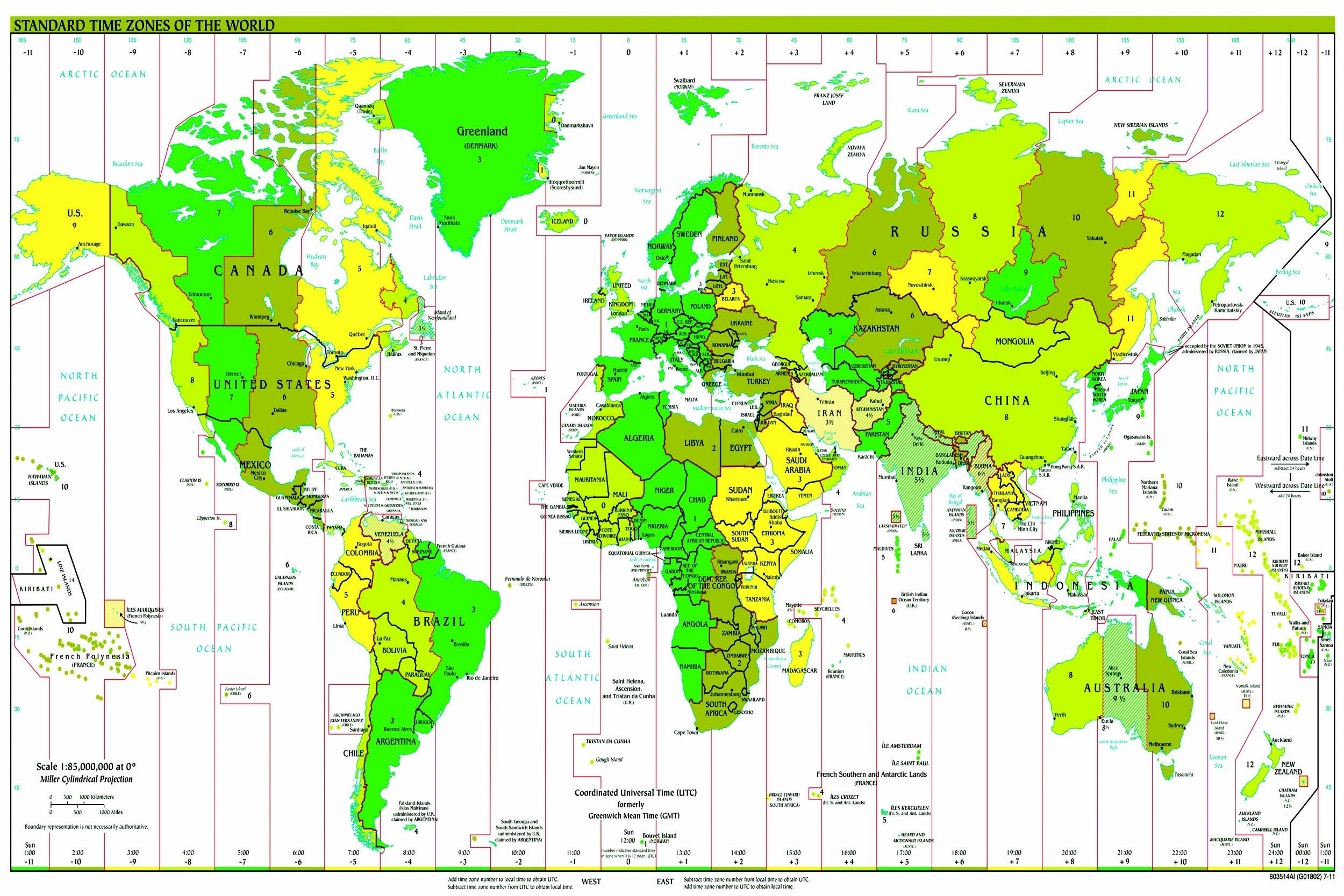 Map Of World Time Zones Printable
