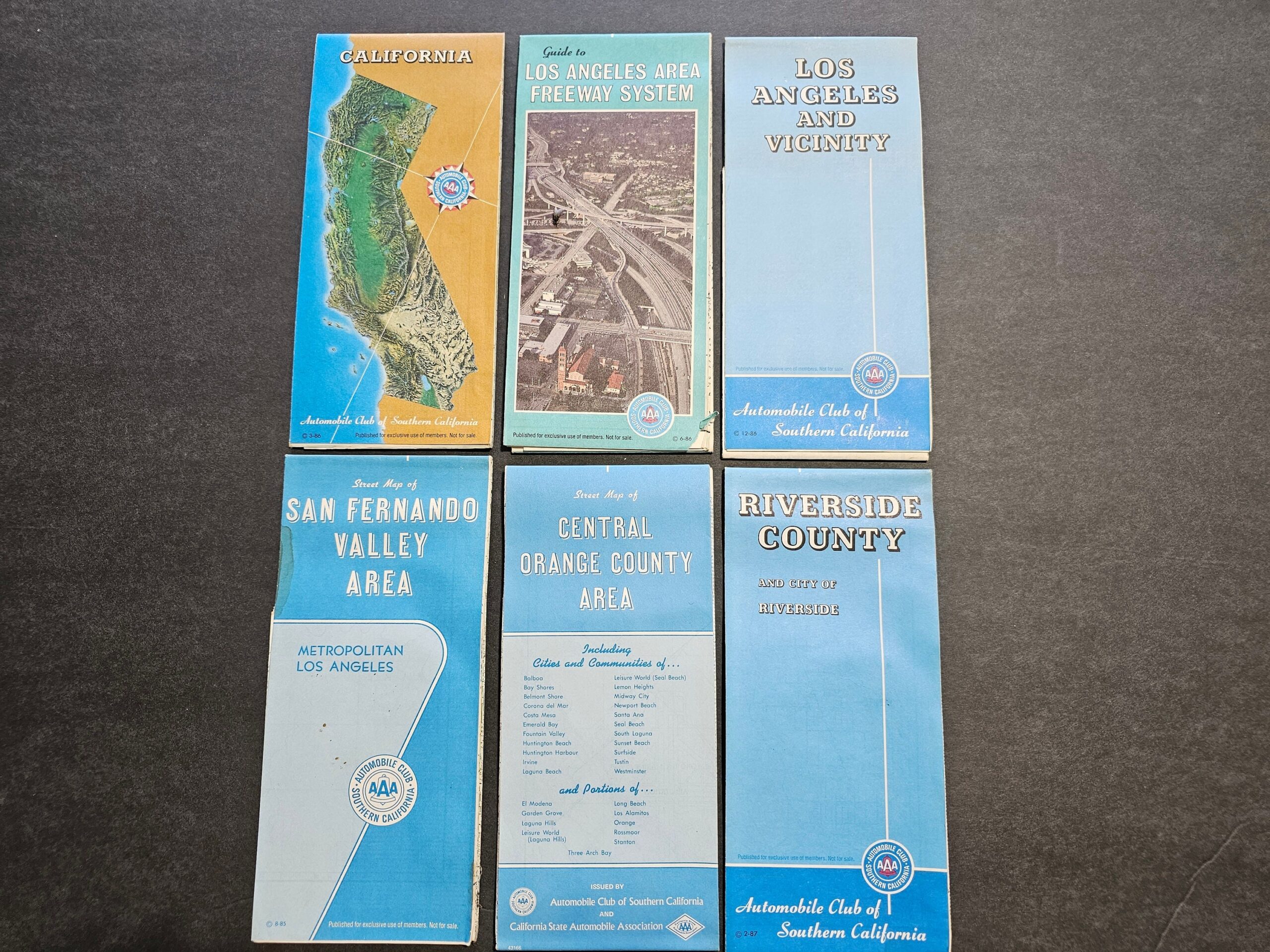 Lot Of Vintage 1980s Southern California Road Maps AAA Travel Maps Etsy