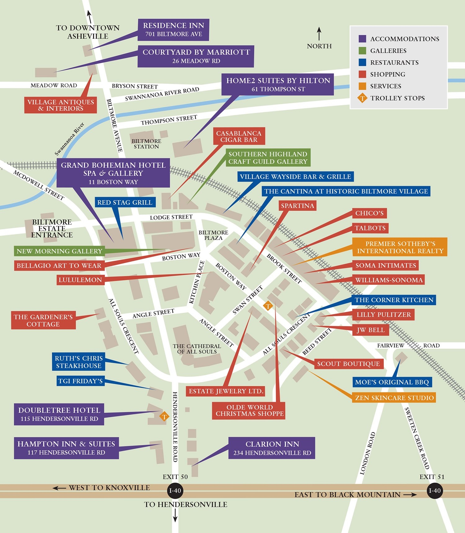 Printable Map Of Asheville Nc