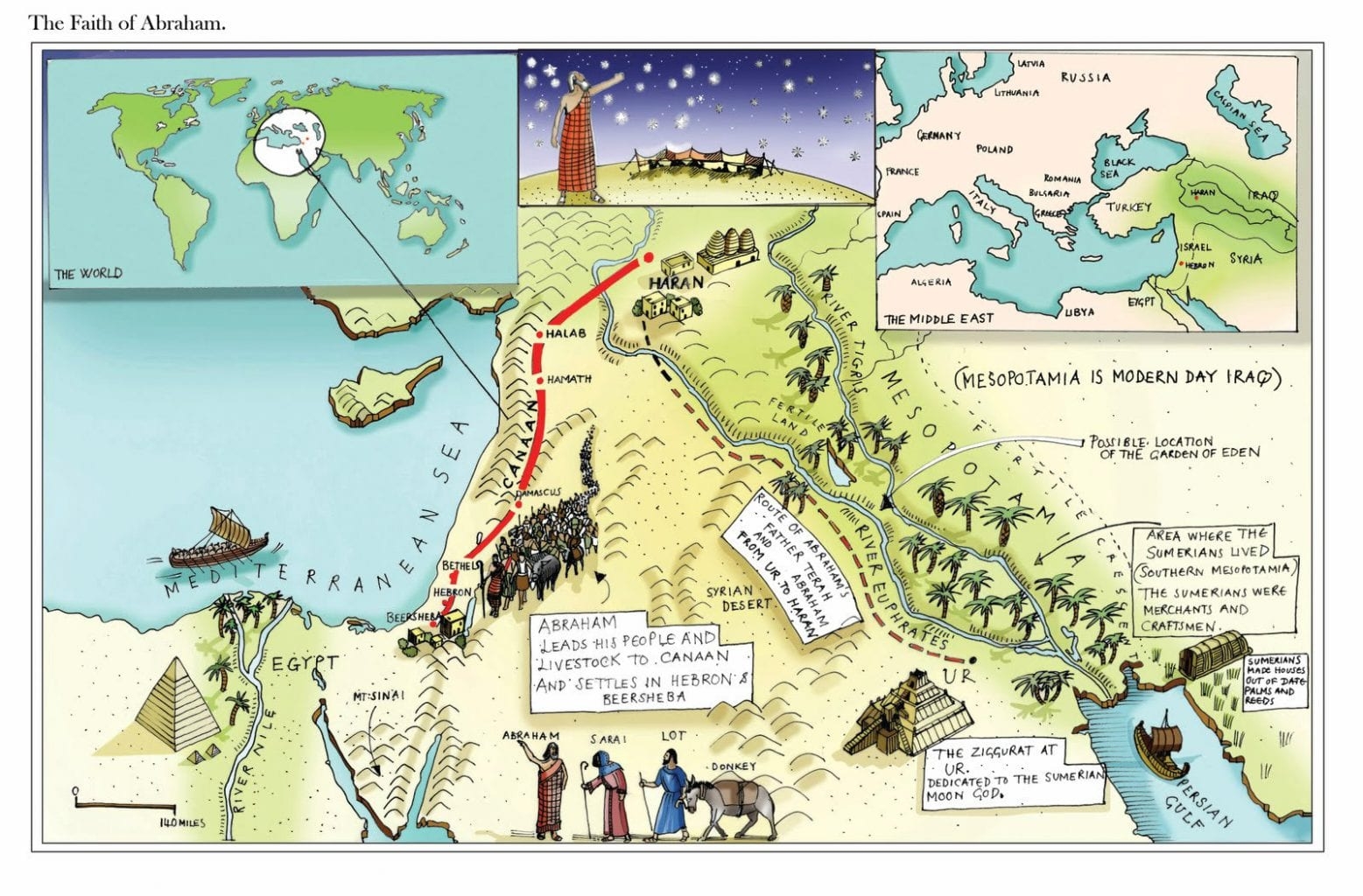 Map Of Abraham s Jouney Crossroads Initiative