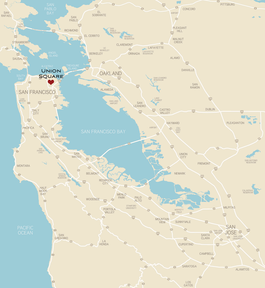 Map Of San Francisco Bay Area Shopping Dining Travel Guide