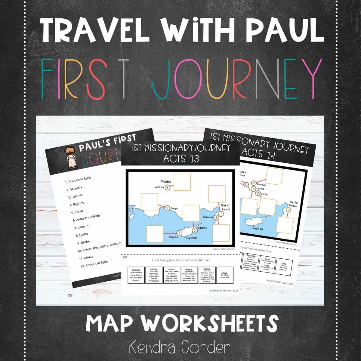 Map Paul s First Missionary Journey Worksheets