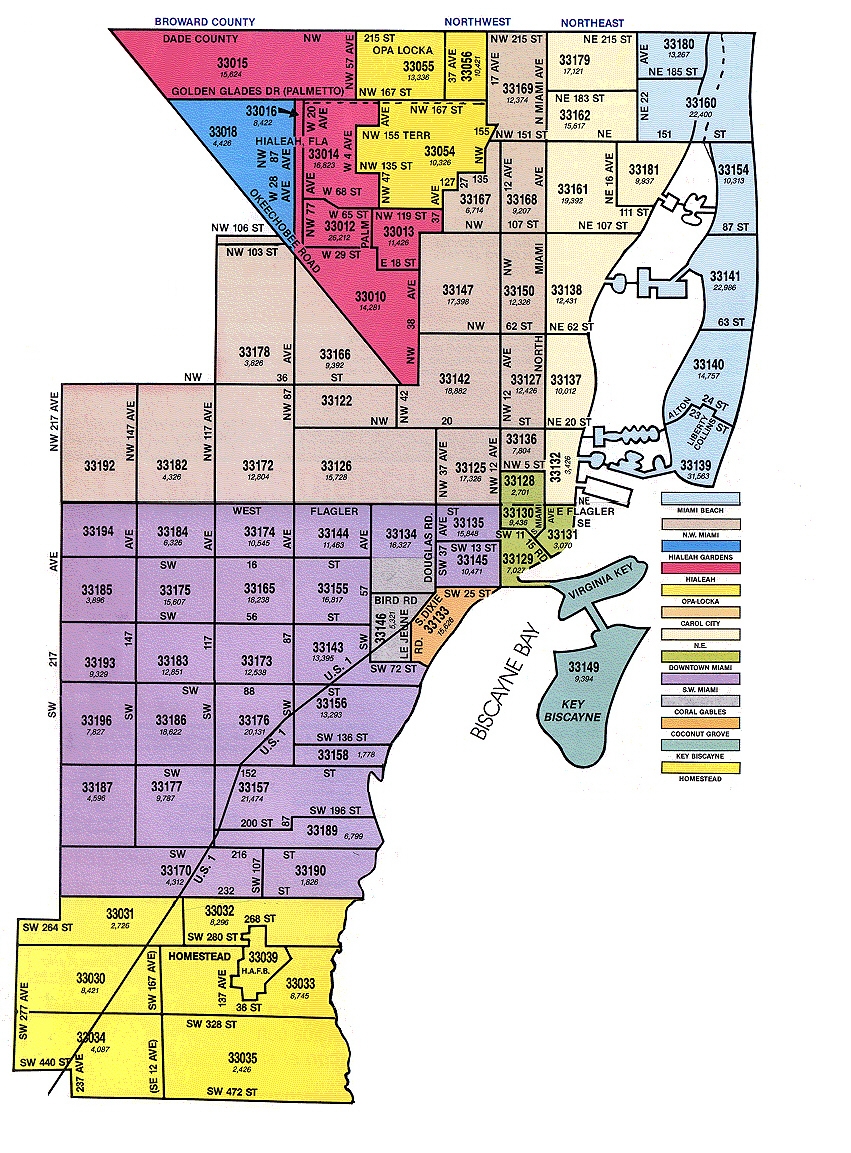 Printable Florida Zip Code Map
