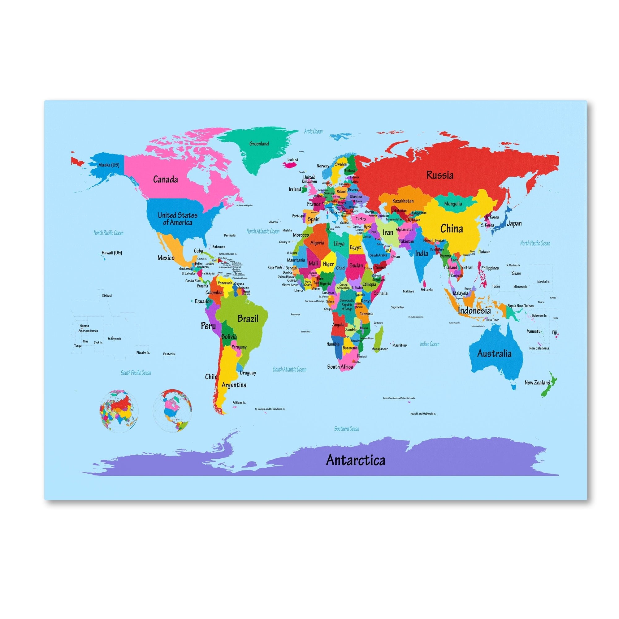 Michael Tompsett Childrens World Map Canvas Art Walmart