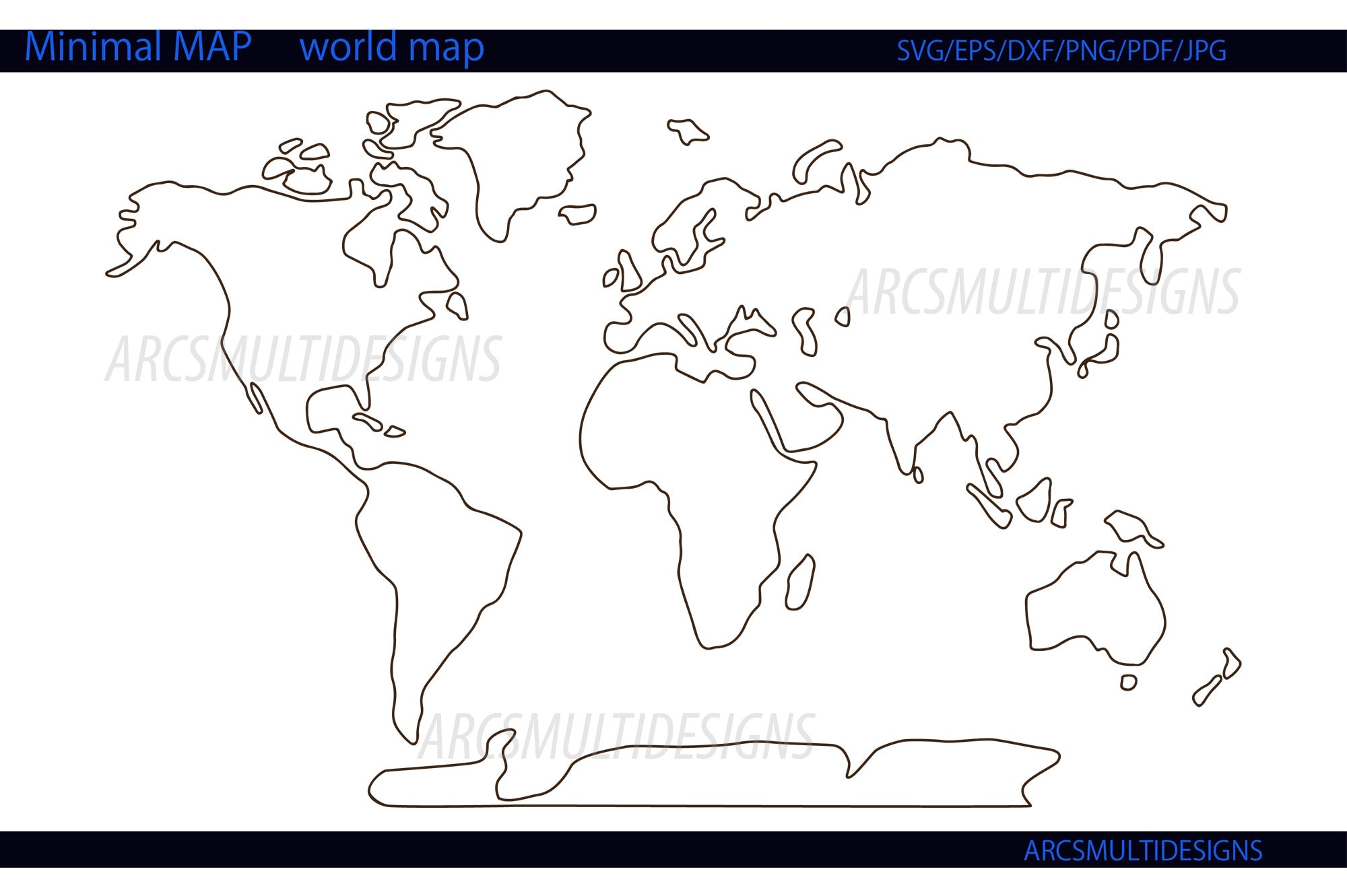 High Resolution Printable World Map Outline