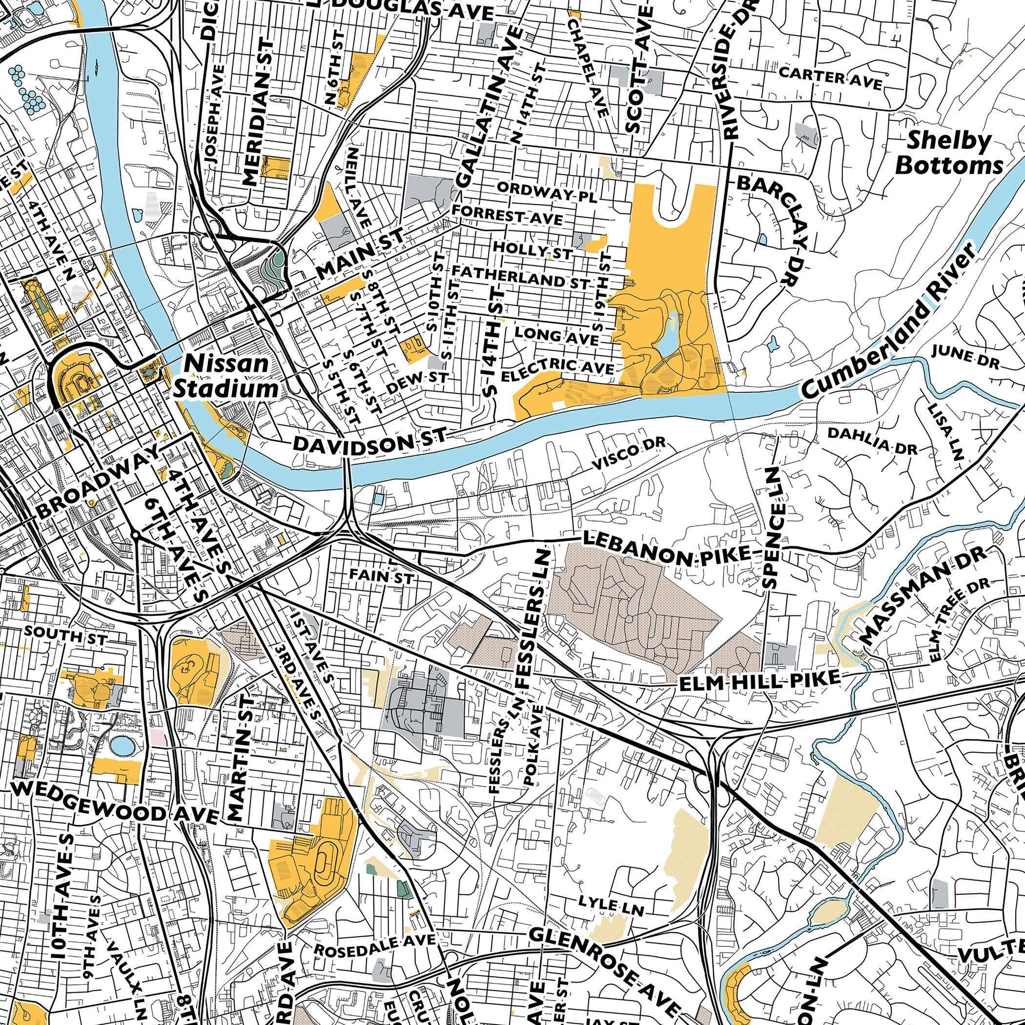 Printable Map Of Nashville