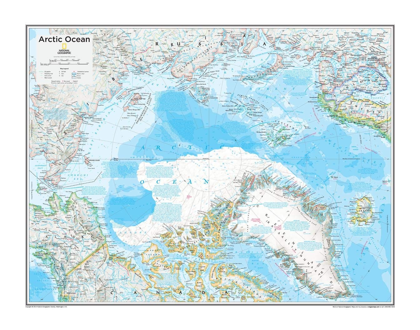 National Geographic The Arctic North Pole Wall Map 28 X 22 Art Print Amazon de Stationery Office Supplies