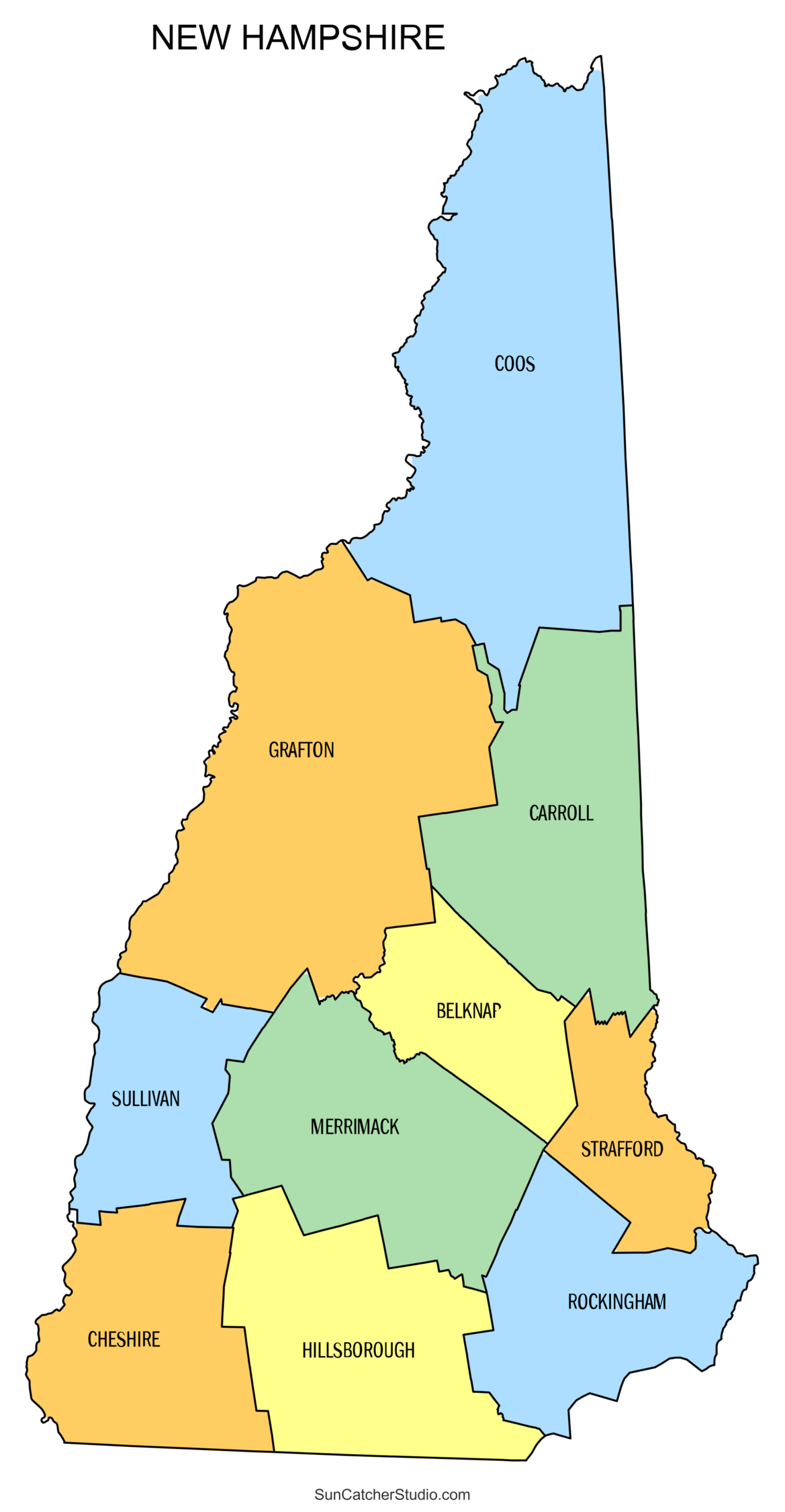 New Hampshire County Map Printable State Map With County Lines Free Printables Monograms Design Tools Patterns U0026 DIY Projects