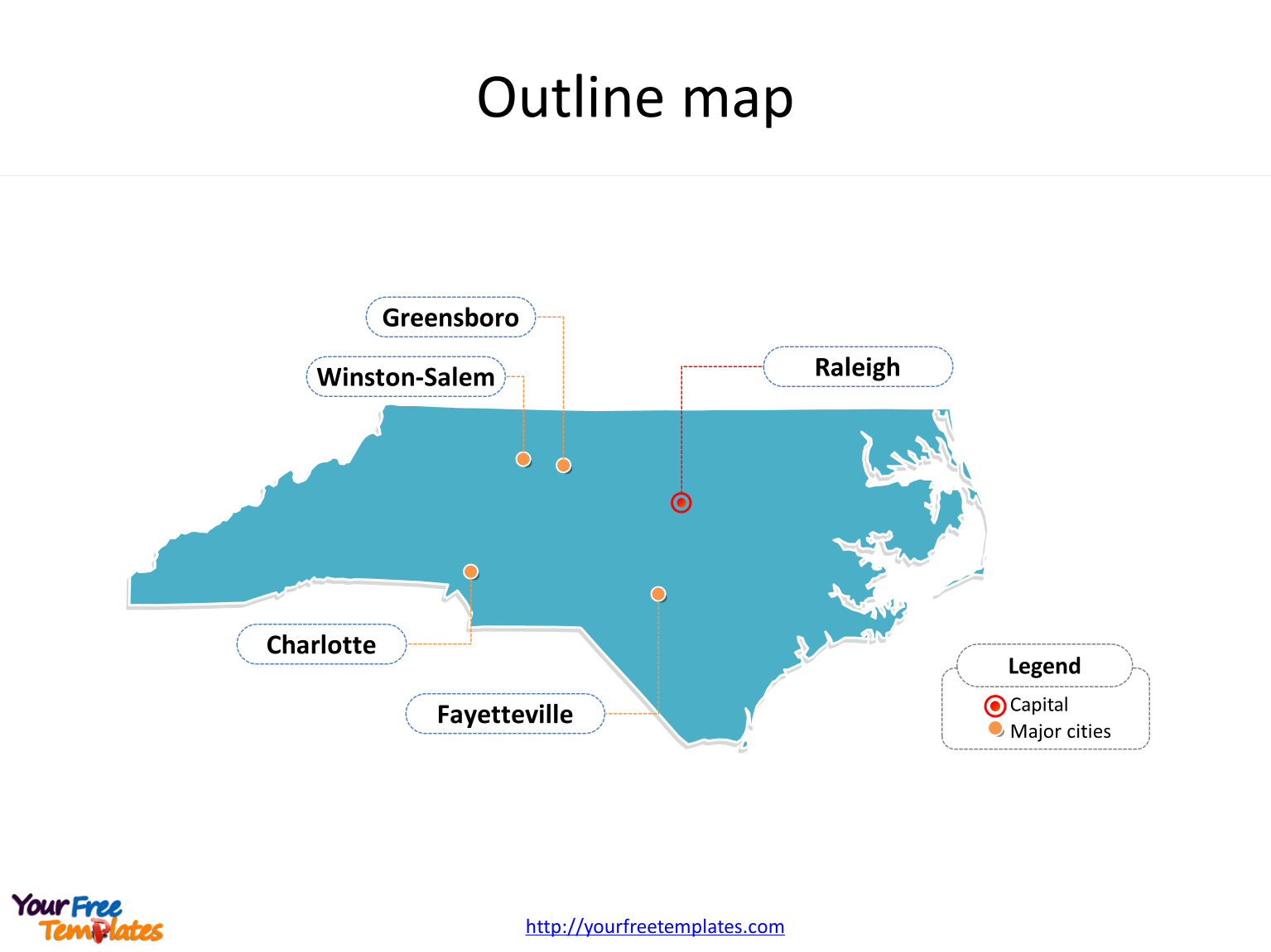 North Carolina Map Templates Free PowerPoint Template