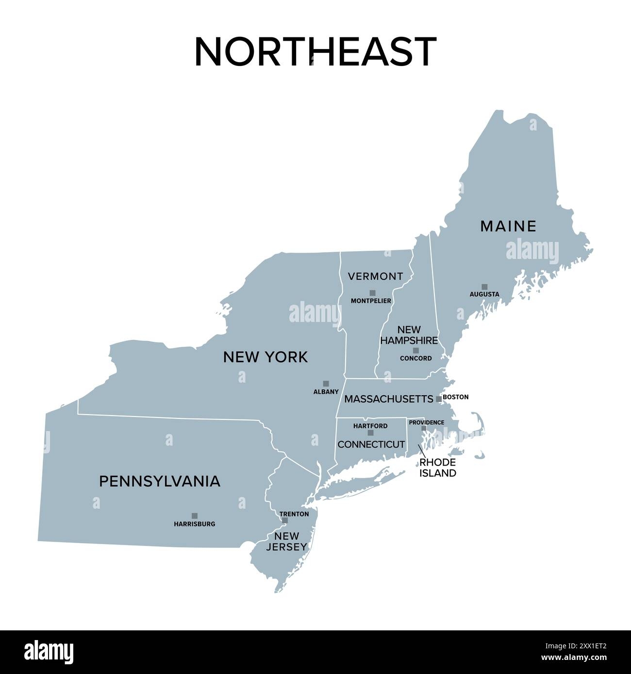 Northeast United States Map Hi res Stock Photography And Images Alamy