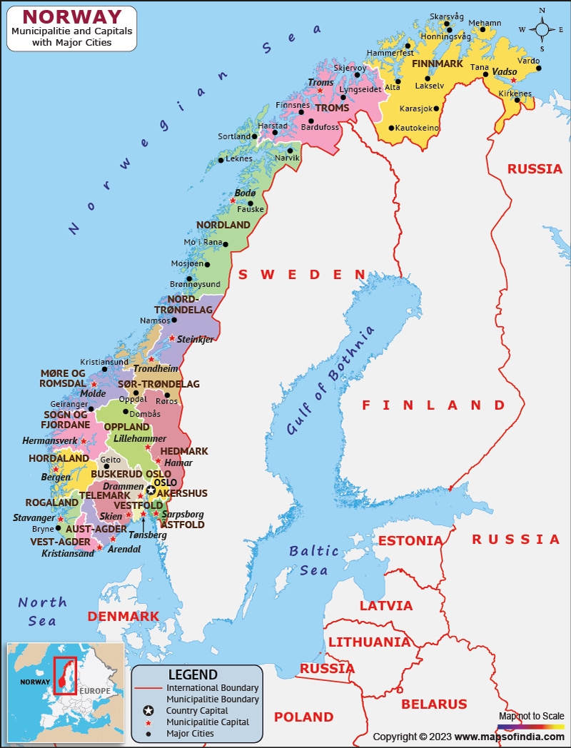 Printable Norway Map