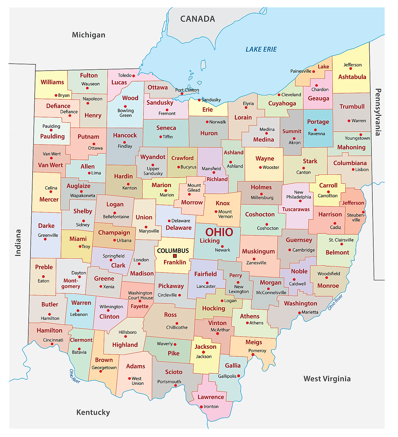 Ohio Map Printable