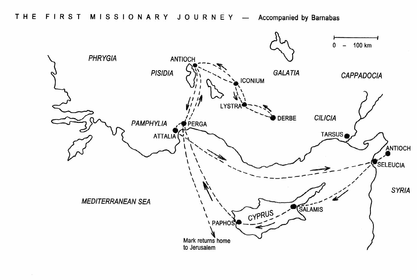 Paul's First Missionary Journey Map Printable