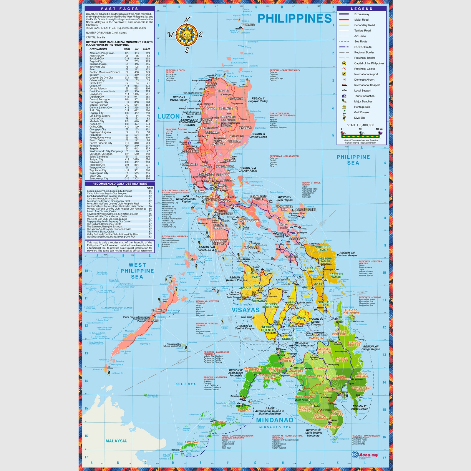 Philippine Map Political Full Customization Accu map Inc 