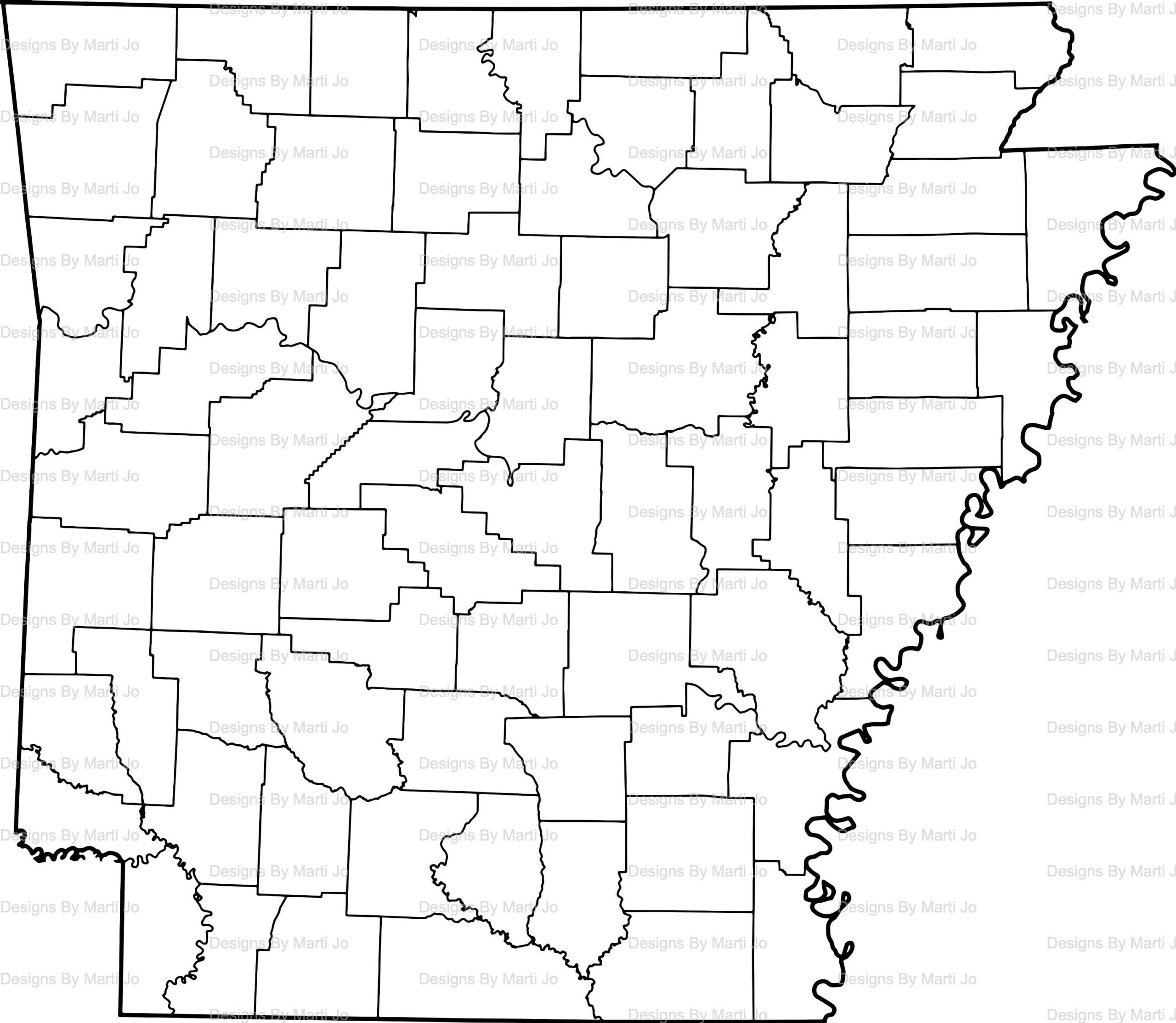 Printable Arkansas Map Printable AR County Map Digital Download PDF MAP31