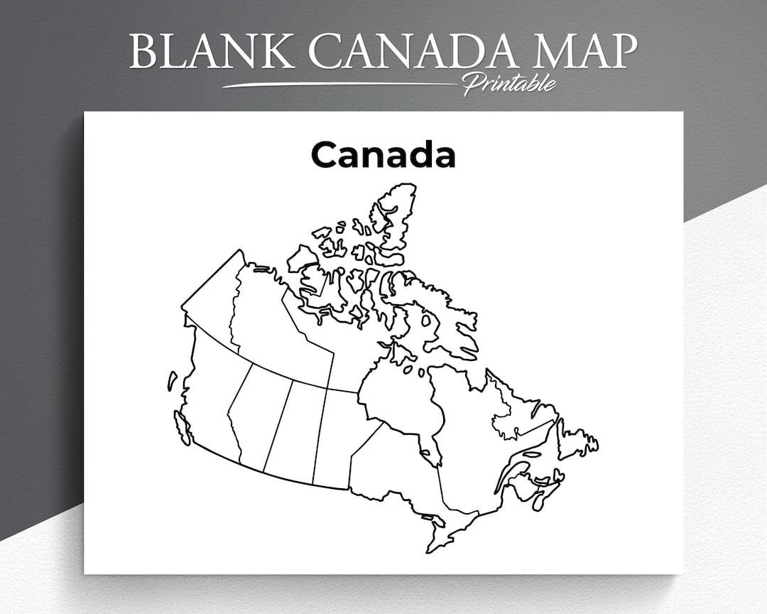 Printable Blank Canada Map Educational Map For Kids Canada Coloring Page Canada Map Coloring Canadian Map Coloring Page Etsy Canada