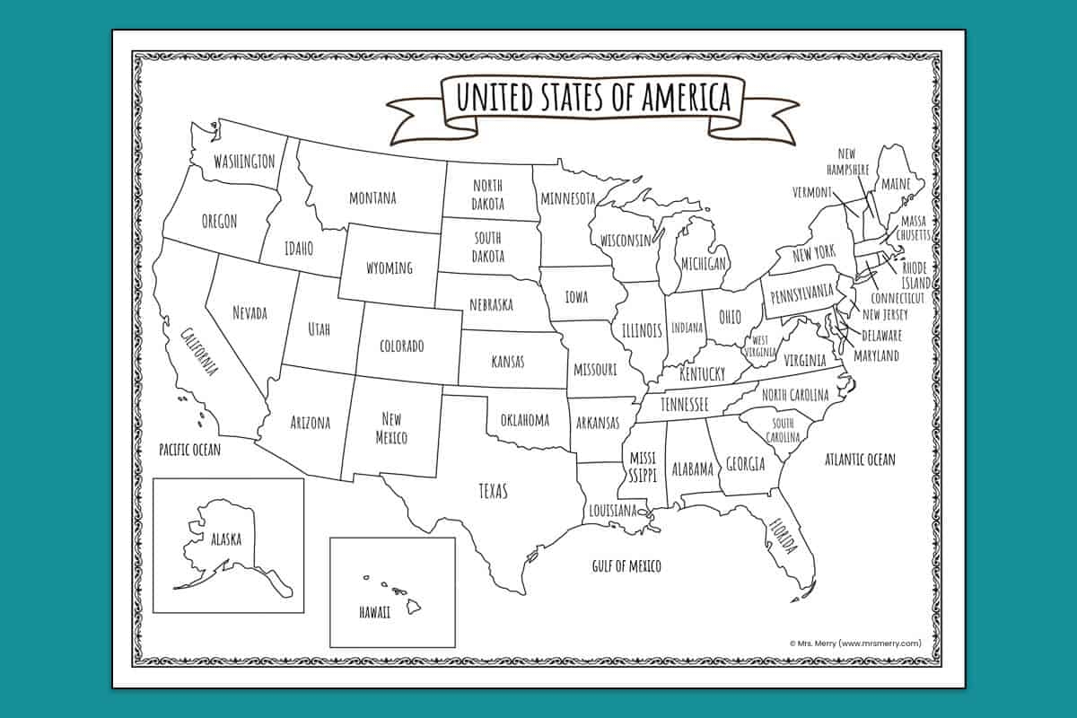 Printable Map Of United States And Mexico