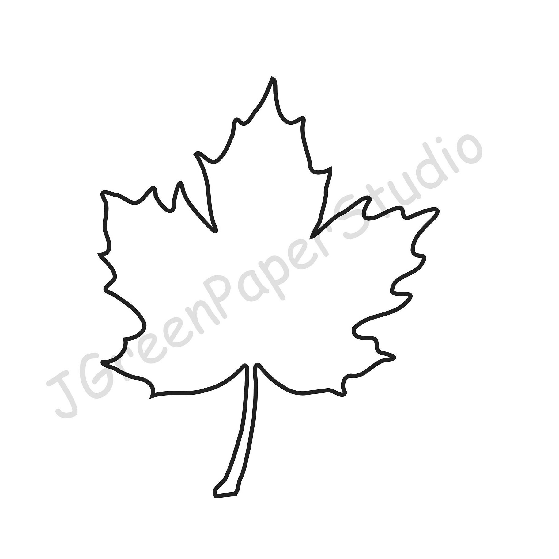 Printable Maple Leaf Template PDF Digital Download Leaf Autumn Fall Thanksgiving Kids Coloring Page Scrapbooking Crafts Stencil 7 Inch Leaf Etsy UK