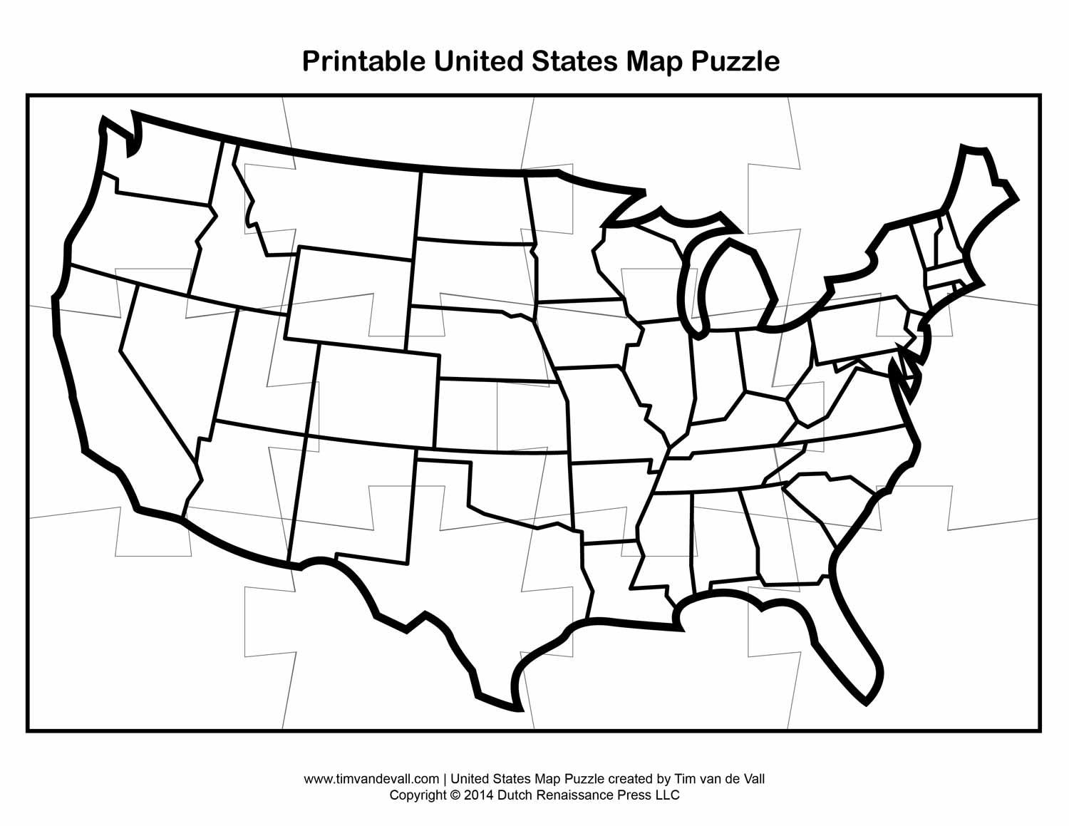 Usa Map With States Black And White Printable