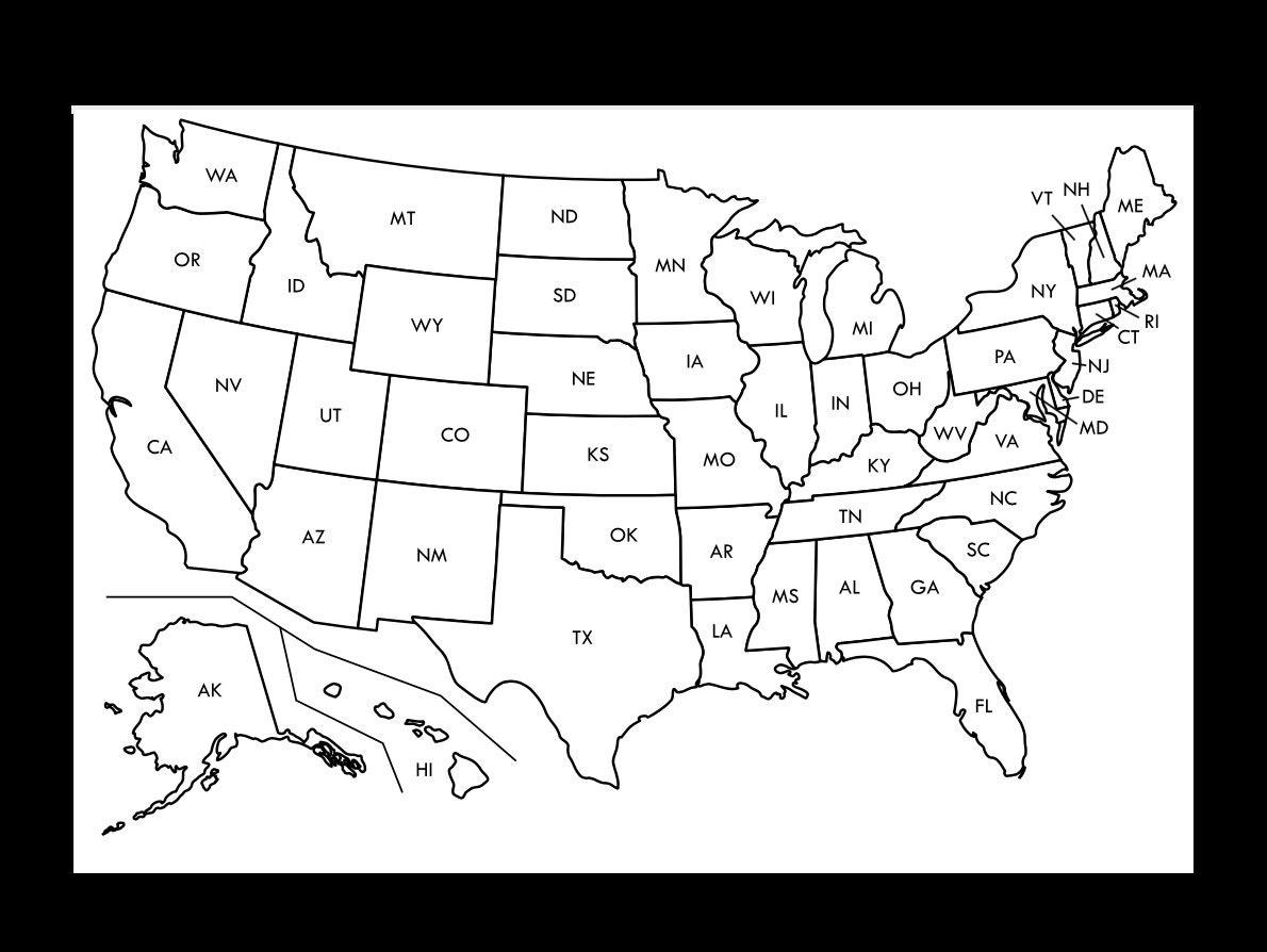 Printable US Maps With States USA United States America DIY Worksheets Library
