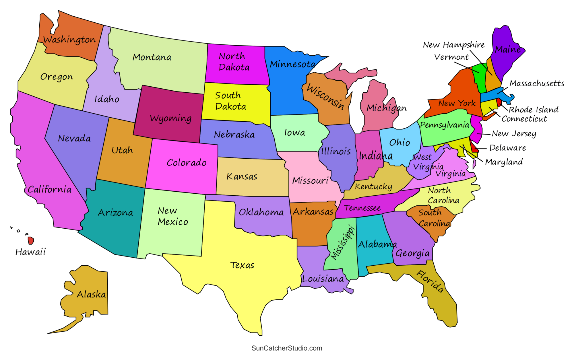 Free Printable Map Of The United States With Cities