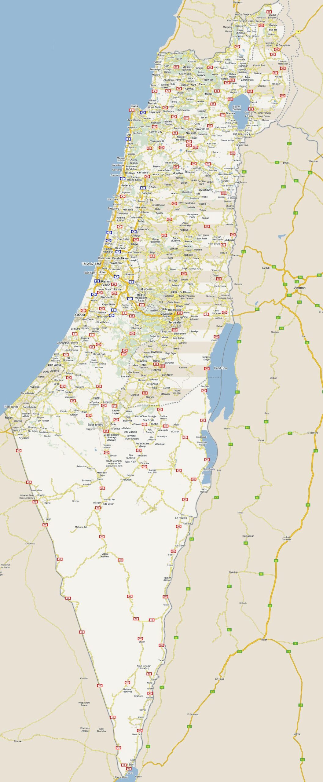 Printable Map Israel