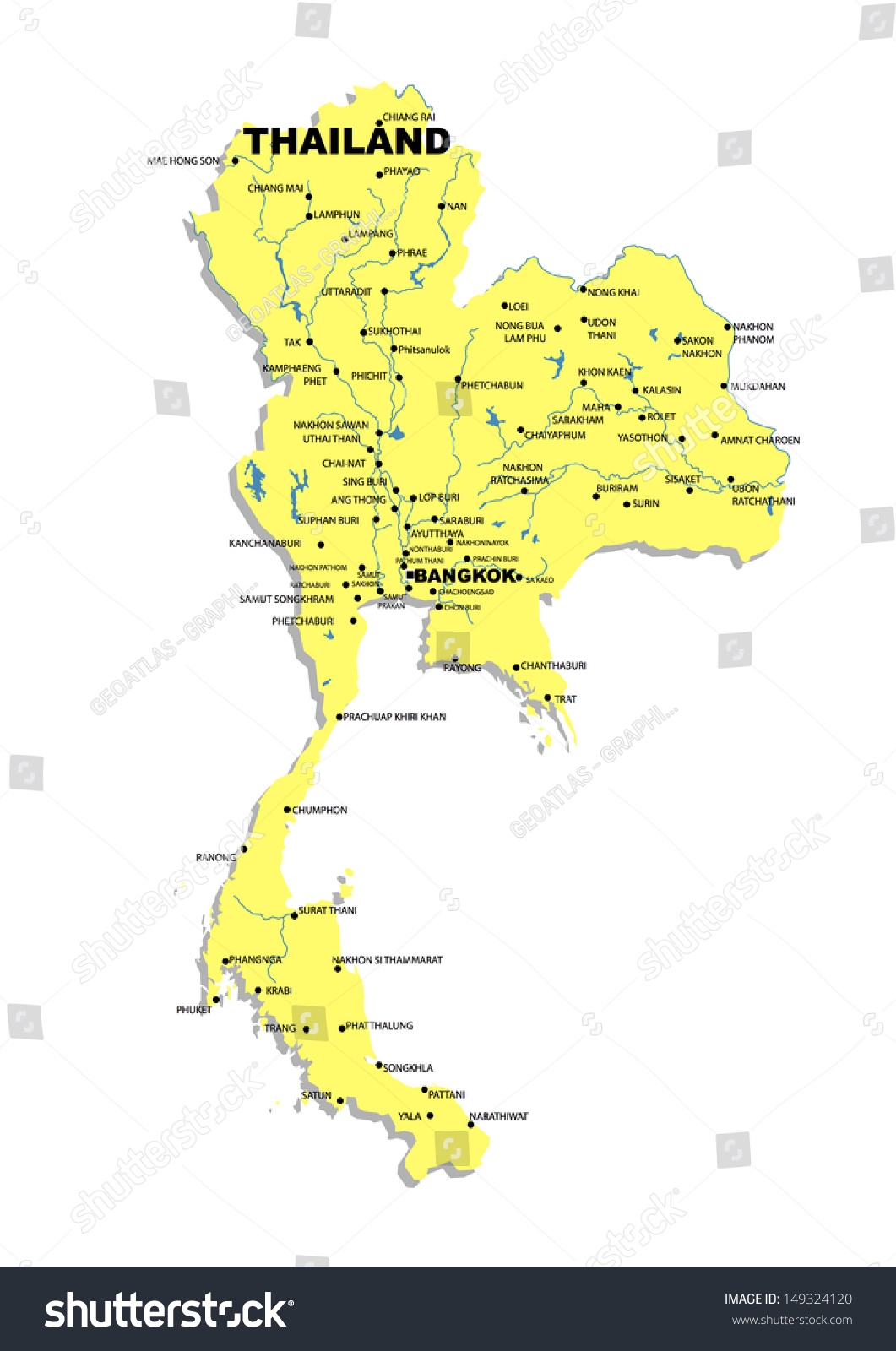 Simple Map Thailand Stockillustration 149324120 Shutterstock