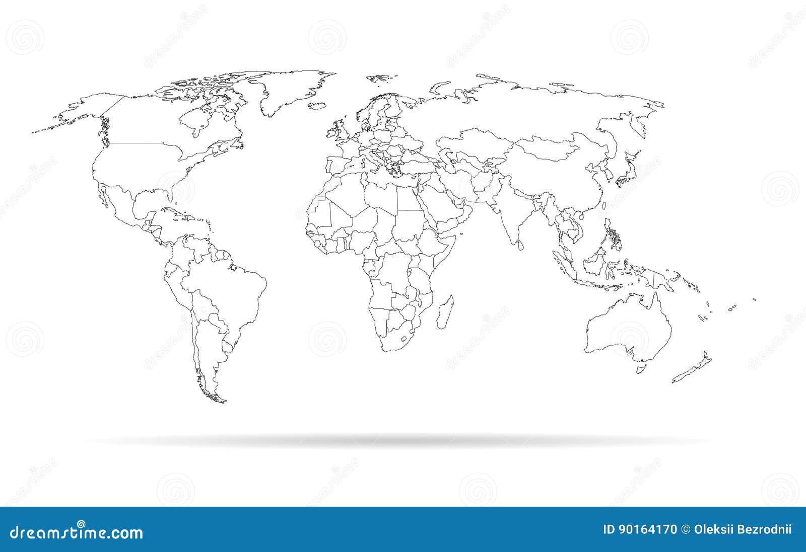 World Map Countries Outline Printable