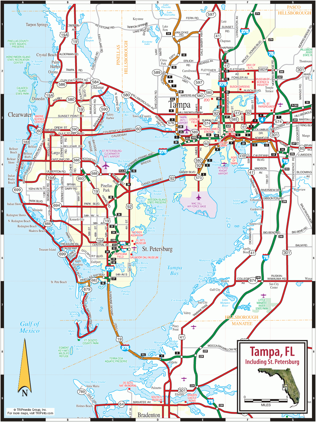 Tampa St Pete Clearwater Road Map