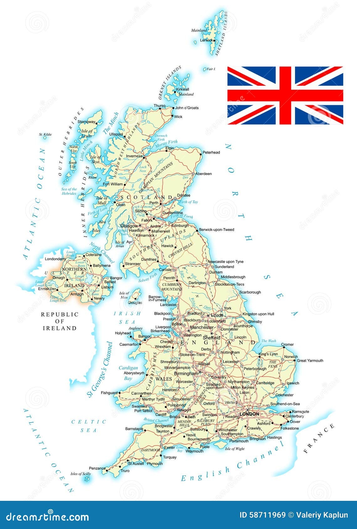 Map Of Great Britain Printable