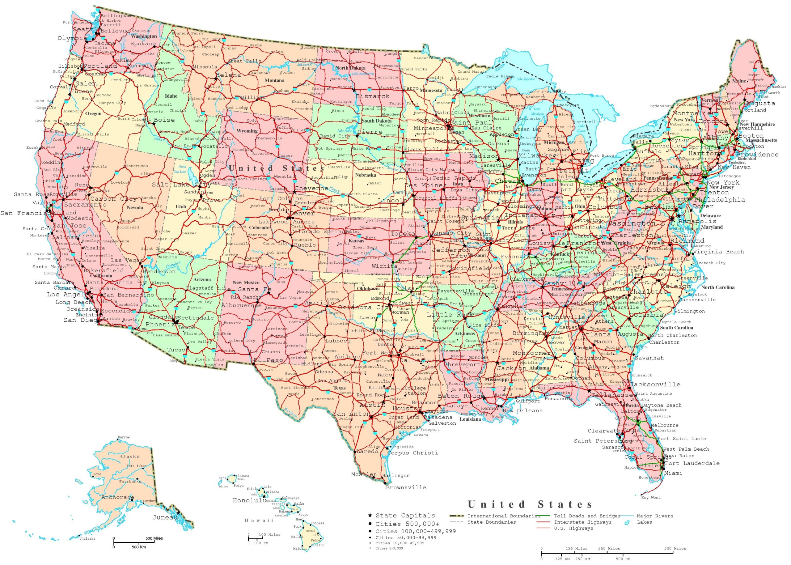 Printable Map United States
