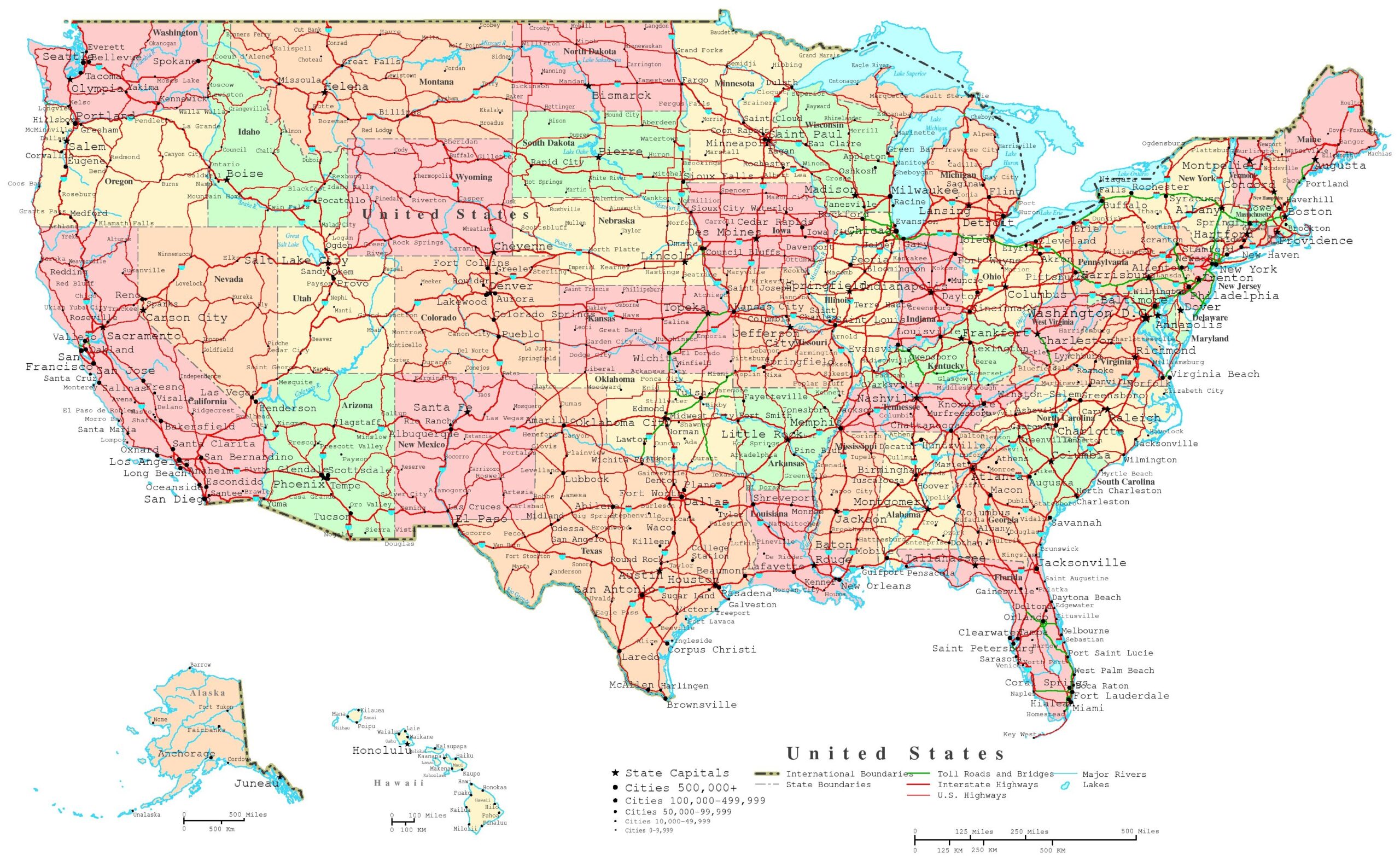 Large Blank United States Map Printable