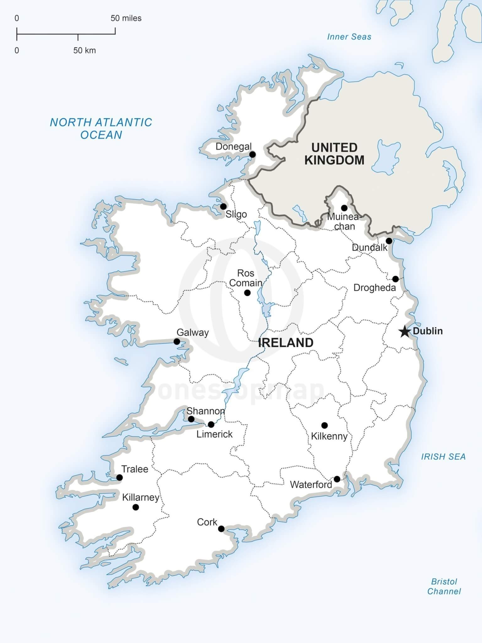 Free Printable Map Of Ireland