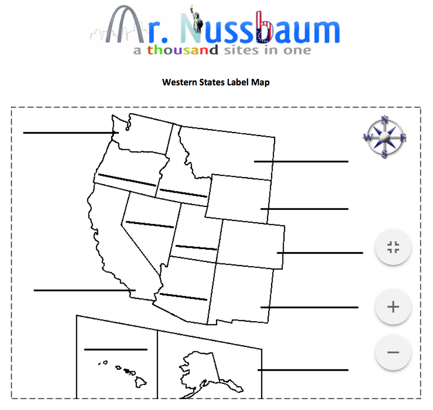 Western States Map Printable