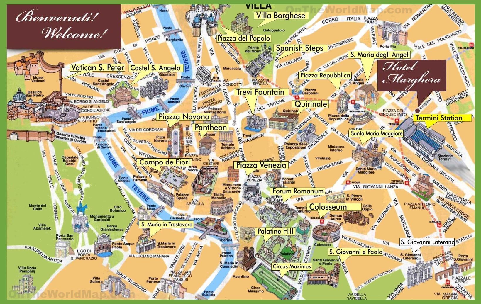 Printable Rome Tourist Map