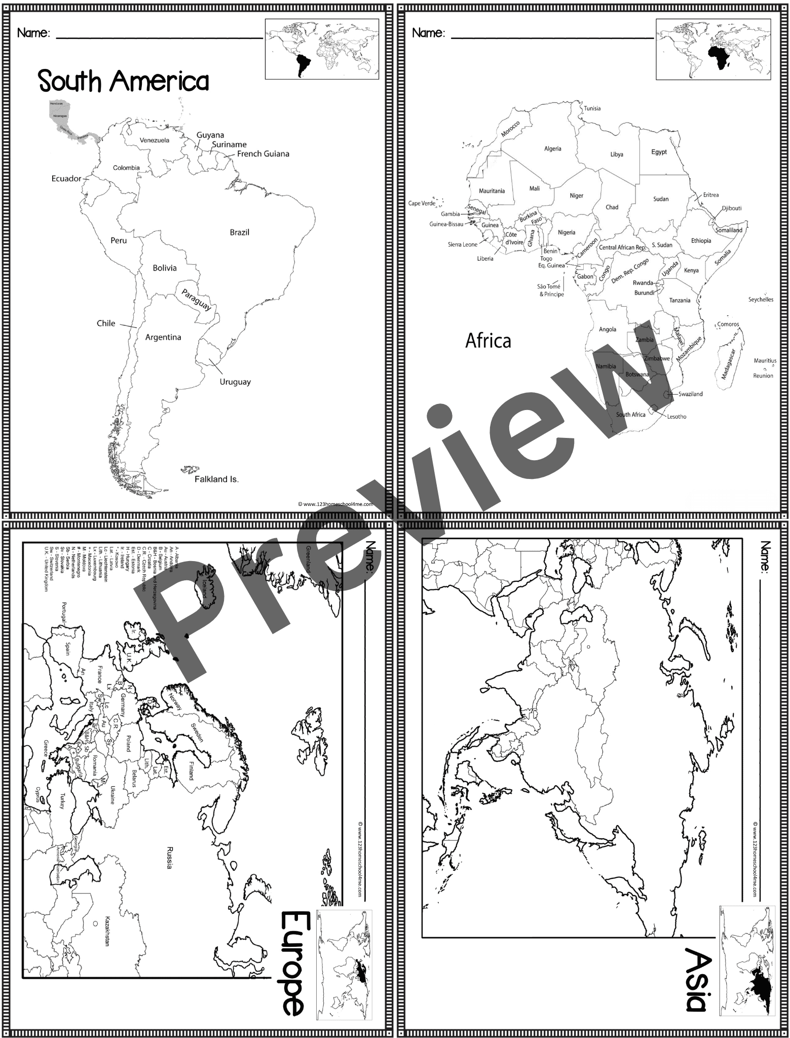 Free Printable Map Of The World With Countries