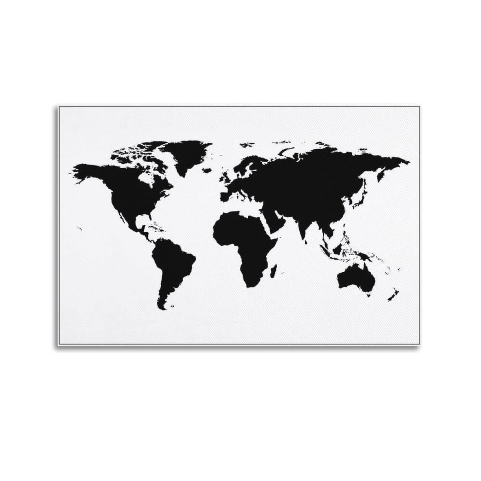 YBHF World Map Black And White Poster Wall Art Print Retro Aesthetic Room Decor Painting Canvas Poster For Home Office Decorations 40x60cm Unframed Amazon de Books